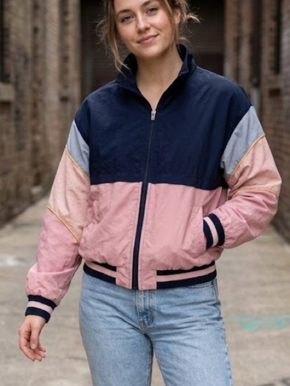 1 Sunset Lane Ultimate Vintage Colorblock Windbreaker Track Jacket M 80’s Style